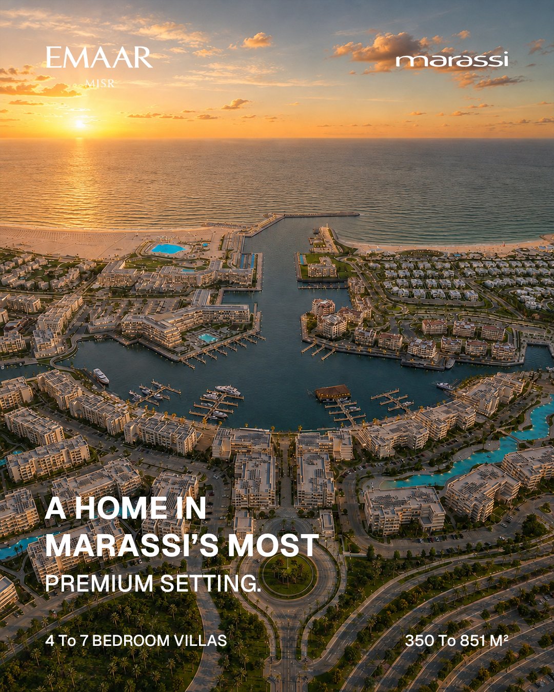 One Beach villas and the Marassi coastline